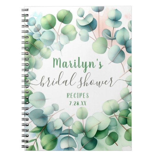 Eukalyptus-Brautparty für Wasserfarben Notizblock (Vorderseite)