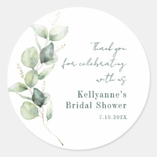 Eukalyptus-Brautparty für Wasserfarben Vielen Dank Runder Aufkleber