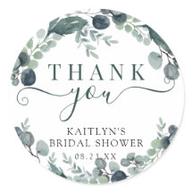 Eukalyptus-Brautparty für Wasserfarben Vielen Dank