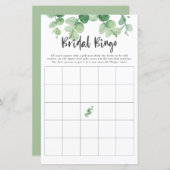 Eukalyptus Brautparty Game Bingo Greenery Chic (Vorne/Hinten)