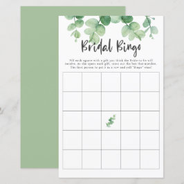 Eukalyptus Brautparty Game Bingo Greenery Chic