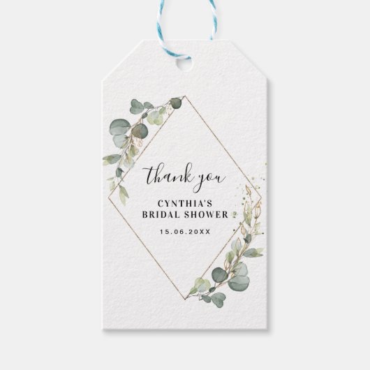 Eukalyptus-Brautparty Geschenkanhänger (Vorderseite)