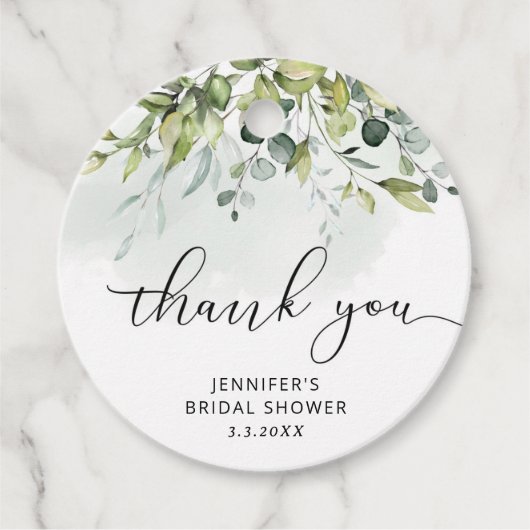 Eukalyptus-Brautparty Geschenkanhänger (Vorderseite)