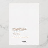 Eukalyptus-Brautparty Gold Folieneinladung (Rückseite)