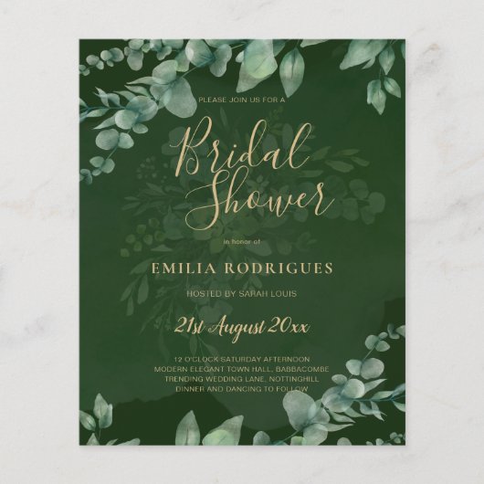 Eukalyptus BRAUTPARTY Greenery Gold QR C Flyer (Vorne)