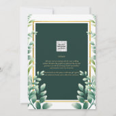 Eukalyptus BRAUTPARTY Greenery Gold QR Code Einladung (Rückseite)