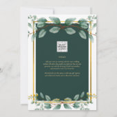 Eukalyptus BRAUTPARTY Greenery Gold QR Code Inv Einladung (Rückseite)