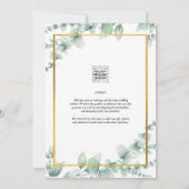 Eukalyptus BRAUTPARTY Greenery Gold QR Code Inv Einladung (Rückseite)