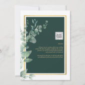Eukalyptus BRAUTPARTY Greenery Gold QR Code Inv Einladung (Rückseite)