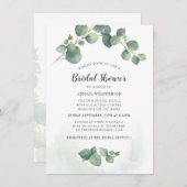 Eukalyptus Brautparty Greenery Sukkulent Einladung (Vorne/Hinten)