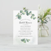 Eukalyptus Brautparty Greenery Sukkulent Einladung (Stehend Vorderseite)
