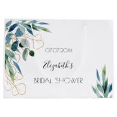 Eukalyptus-Brautparty Große Geschenktüte (Rückseite)