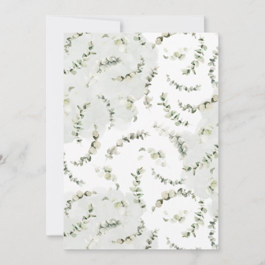 Eukalyptus Brautparty Grüne Einladung (Rückseite)