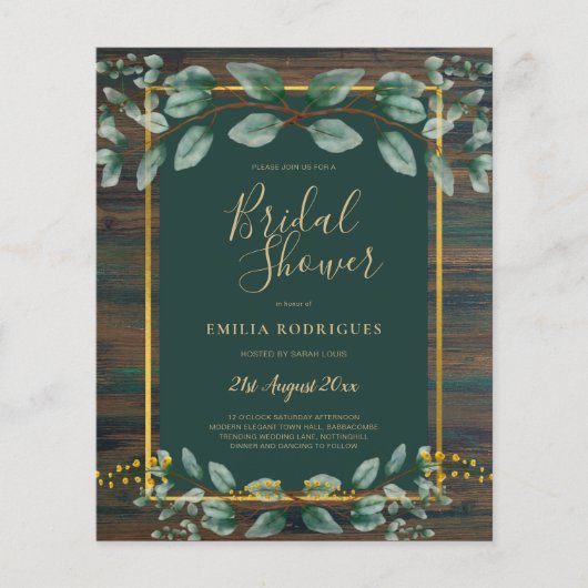 Eukalyptus BRAUTPARTY Grüne Gold QR Flyer (Vorne)