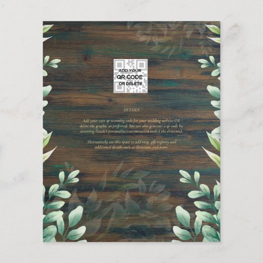 Eukalyptus BRAUTPARTY Grüne Goldflye Flyer (Hinten)