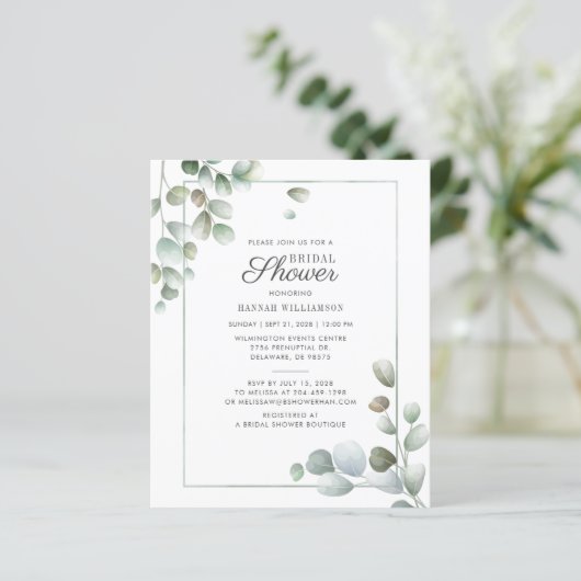 Eukalyptus Brautparty Grüne Rustikale (Stehend Vorderseite)