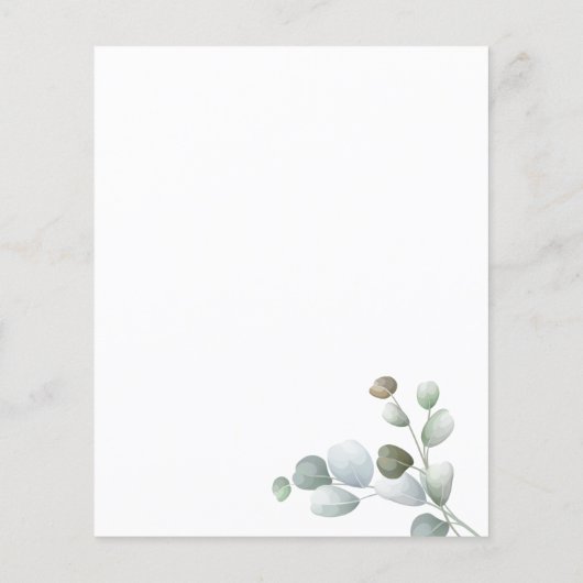 Eukalyptus Brautparty Grüne Rustikale (Rückseite)