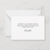 Eukalyptus-Brautparty - HAUSHALT Vielen Dank Mitteilungskarte (Rückseite)