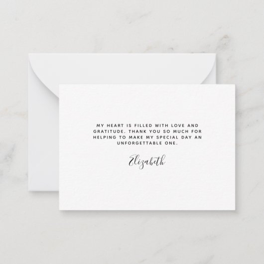 Eukalyptus-Brautparty - HAUSHALT Vielen Dank Mitteilungskarte (Rückseite)