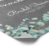 Eukalyptus-Brautparty in rustikalem Karton willkom Poster (Ecke)