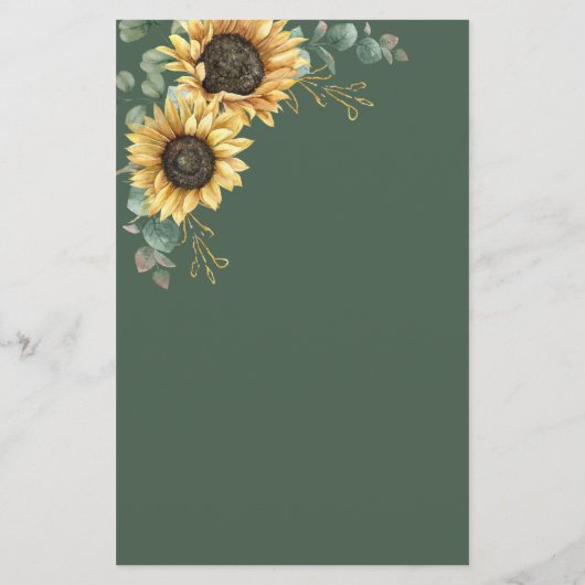 Eukalyptus-Brautparty-Informationskarte für Sonnen Briefpapier (Rückseite)