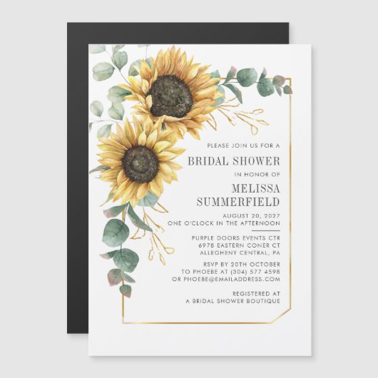 Eukalyptus-Brautparty Magneteinladung (Vorne/Hinten)