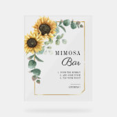 Eukalyptus-Brautparty Mimosa Bar Acrylschild (Vorderseite)