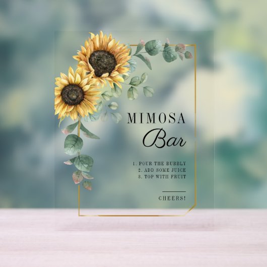 Eukalyptus-Brautparty Mimosa Bar Acrylschild (Neutral)
