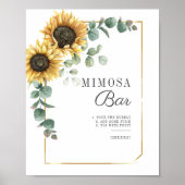 Eukalyptus-Brautparty Mimosa Bar Sign Poster (Vorne)