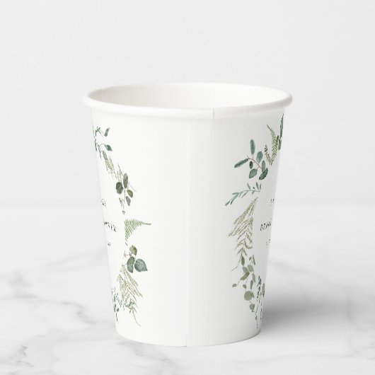 Eukalyptus-Brautparty Pappbecher (Rechts)