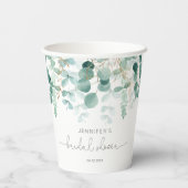 Eukalyptus-Brautparty Pappbecher (Rückseite)