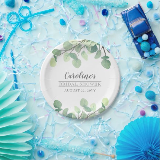 Eukalyptus-Brautparty Pappteller (Party)