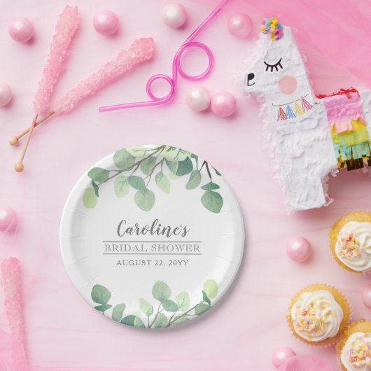 Eukalyptus-Brautparty Pappteller (Party)