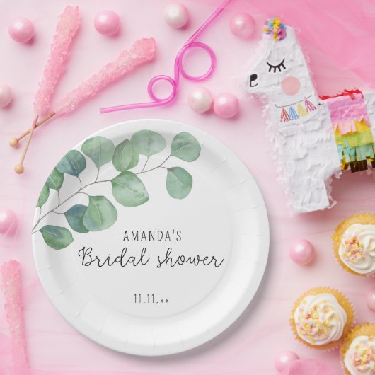 Eukalyptus - Brautparty Pappteller (Party)