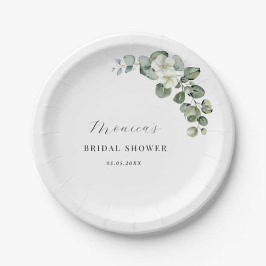 Eukalyptus-Brautparty Pappteller (Vorderseite)