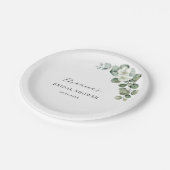 Eukalyptus-Brautparty Pappteller (Schrägansicht)
