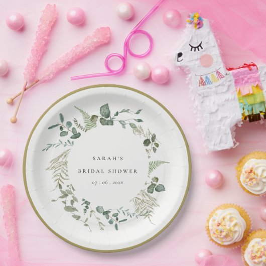 Eukalyptus-Brautparty Pappteller (Party)