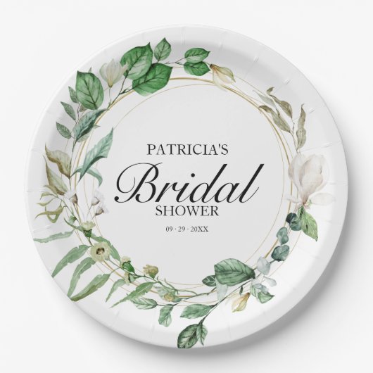 Eukalyptus-Brautparty Pappteller (Vorderseite)