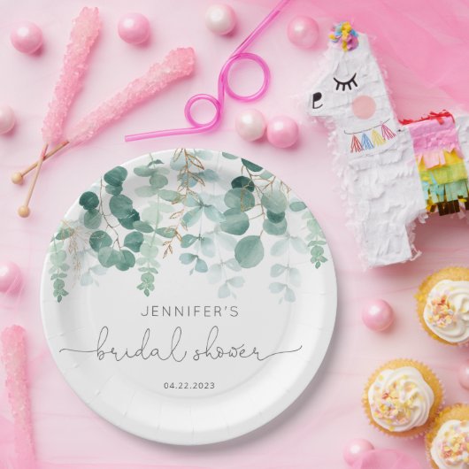 Eukalyptus-Brautparty Pappteller (Party)