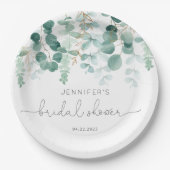 Eukalyptus-Brautparty Pappteller (Vorderseite)