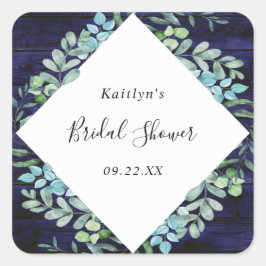 Eukalyptus-Brautparty Quadratischer Aufkleber