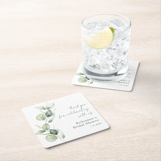 Eukalyptus-Brautparty Rechteckiger Pappuntersetzer (Vor Ort)