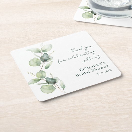 Eukalyptus-Brautparty Rechteckiger Pappuntersetzer (angewinkelt)