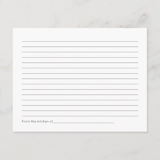 Eukalyptus-Brautparty-Rezept-Karte Begleitkarte (Rückseite)