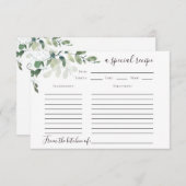 Eukalyptus Brautparty Rezept Karte mit Gedicht (Vorne/Hinten)