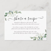 Eukalyptus Brautparty Rezept Karte mit Gedicht (Rückseite)