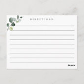 Eukalyptus-Brautparty-Rezept-Karte Postkarte (Rückseite)