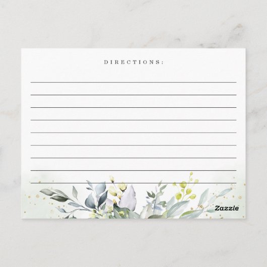 Eukalyptus-Brautparty-Rezept-Karte Postkarte (Rückseite)