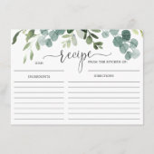 Eukalyptus-Brautparty-Rezeptorkarte Begleitkarte (Vorderseite)