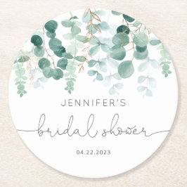 Eukalyptus-Brautparty Runder Pappuntersetzer